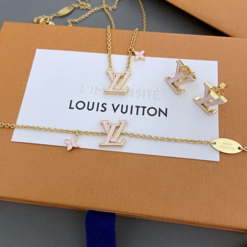 L Necklace bracelet earrings