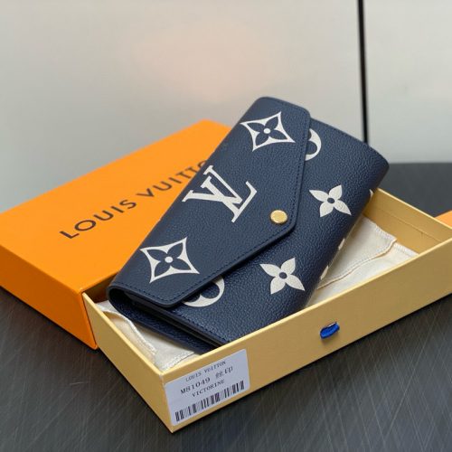navy blue silk screen full leather flap wallet series