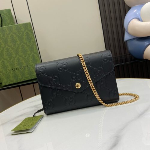 GG Leather Chain Wallet