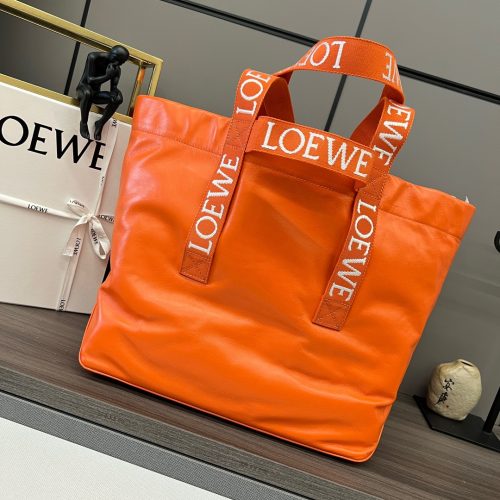 Paper grain cowhide Fold Shopper handbag