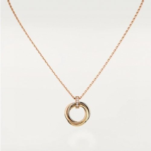 Three color three ring necklace