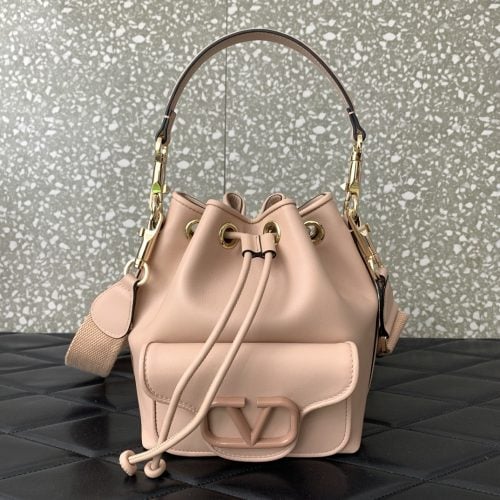Cowhide bucket bag