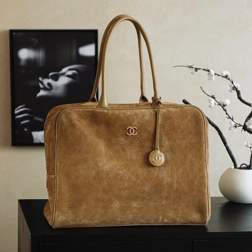 Suede Boston Travel Bag