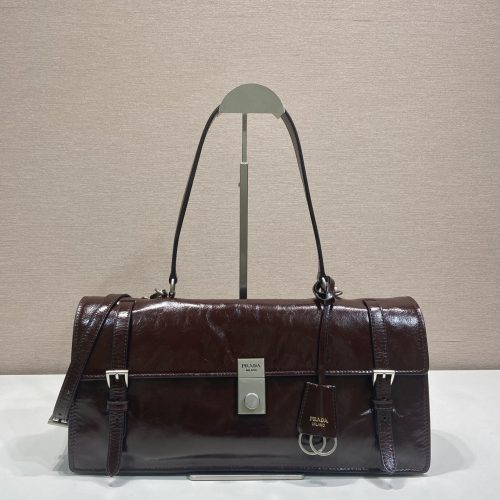 Large Structured Top Handle Leather Bag