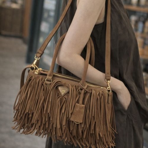 Suede Fringe Shoulder Bag