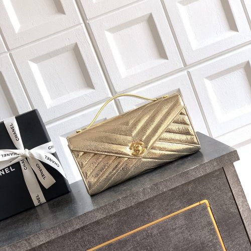 Red Quilted Leather Clutch Bag